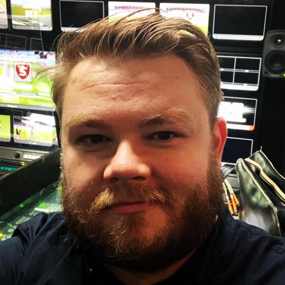 Stuart Hodge in a live broadcast truck